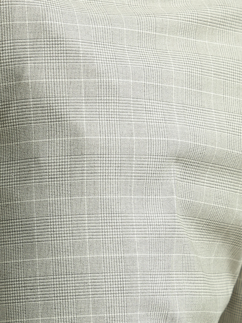 Deep Beige: Checkered Tapered Fit Casual Trouser