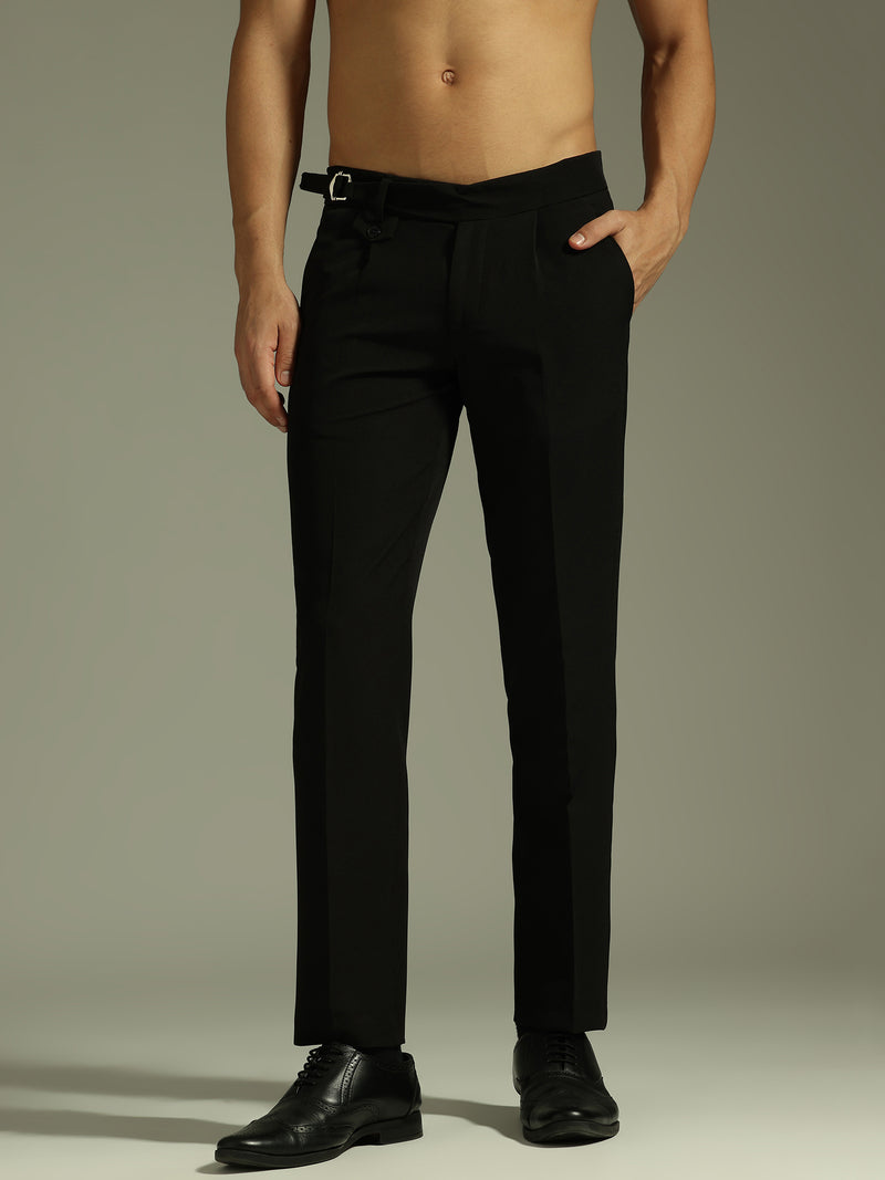 Black: Adjustable Fastening Gurkha Trouser