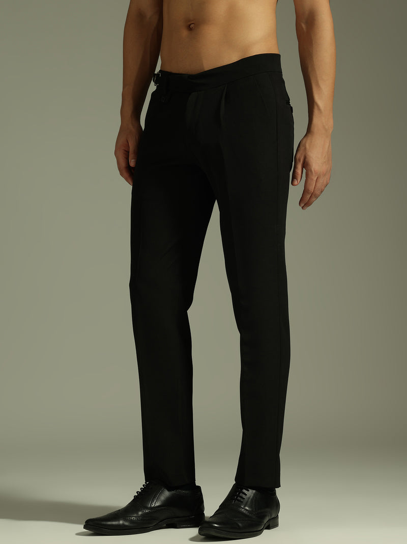 Black: Adjustable Fastening Gurkha Trouser