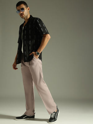 `Light lavender baggy Korean pant front view by Dennison