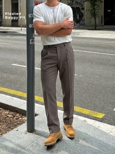 Korean Double Pleated Baggy Trouser