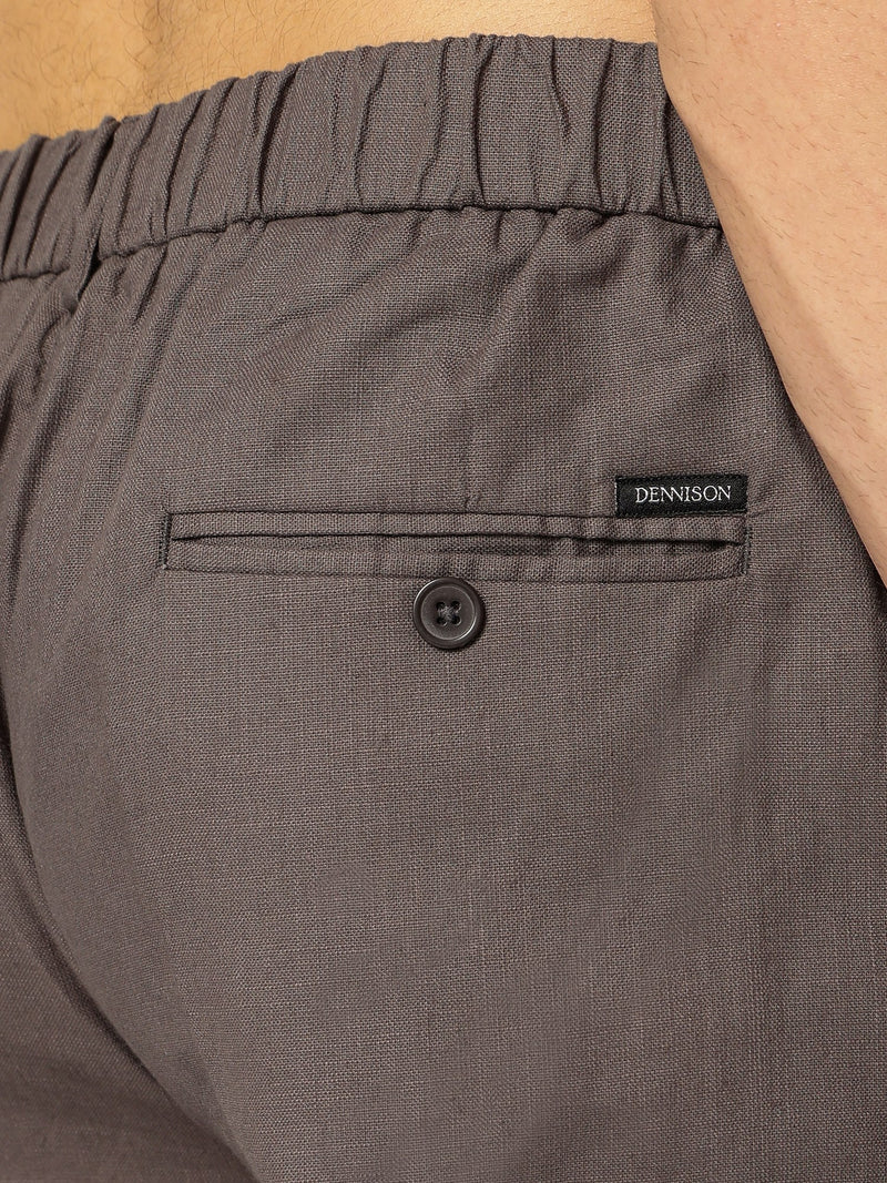 Dark Grey: Textured Double Pleated Korean Baggy Fit Trouser