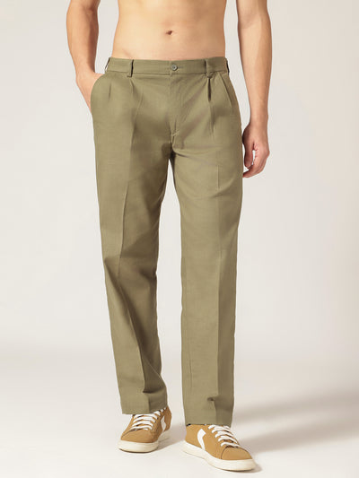 Mint: Textured Double Pleated Korean Baggy Fit Trouser