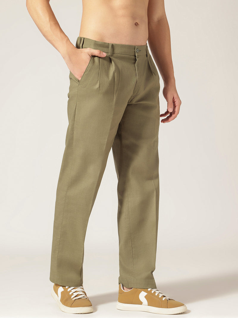 Mint: Textured Double Pleated Korean Baggy Fit Trouser