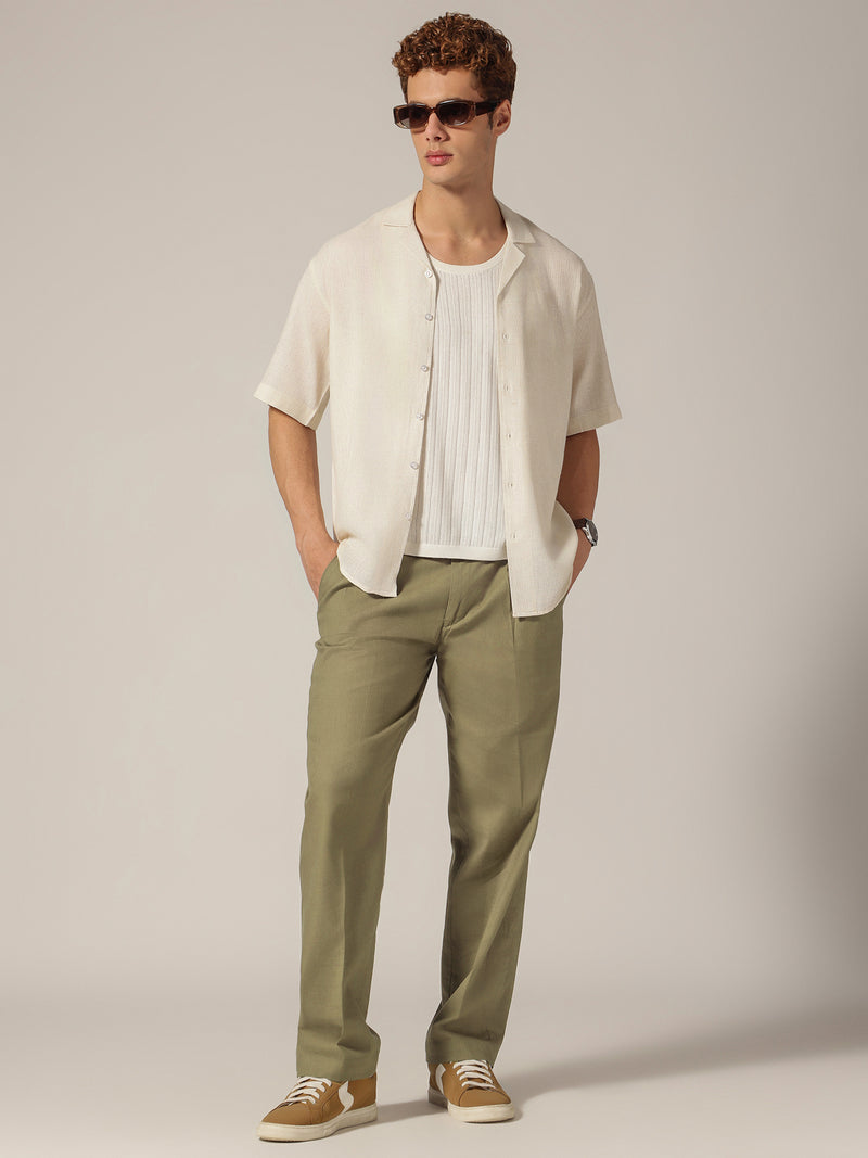 Mint: Textured Double Pleated Korean Baggy Fit Trouser
