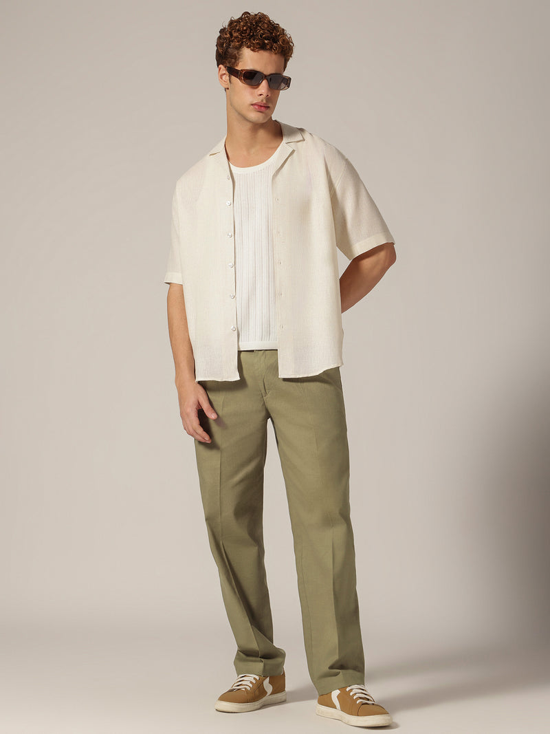 Mint: Textured Double Pleated Korean Baggy Fit Trouser