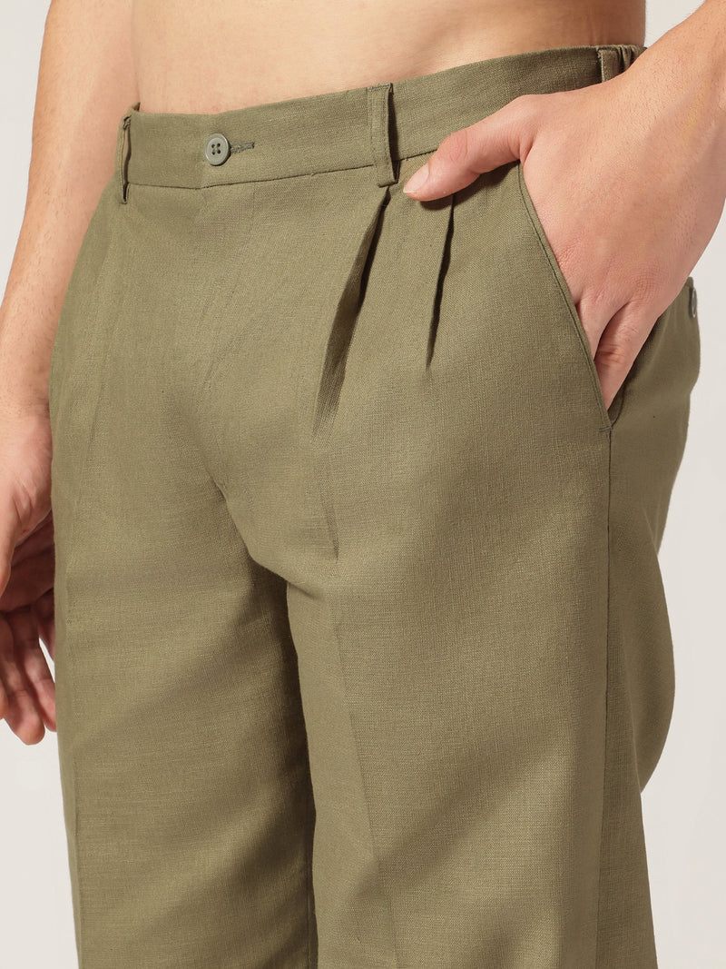Mint: Textured Double Pleated Korean Baggy Fit Trouser