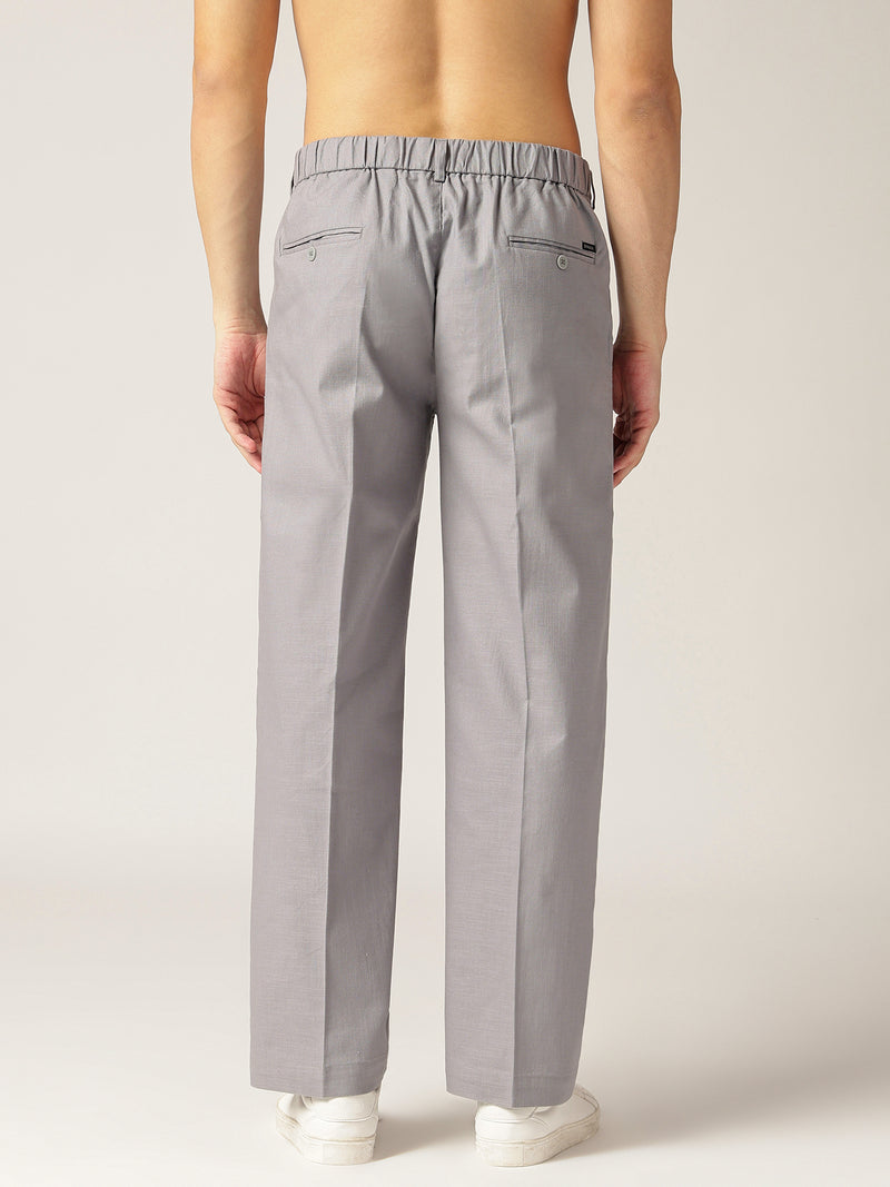 Steel: Textured Double Pleated Korean Baggy Fit Trouser