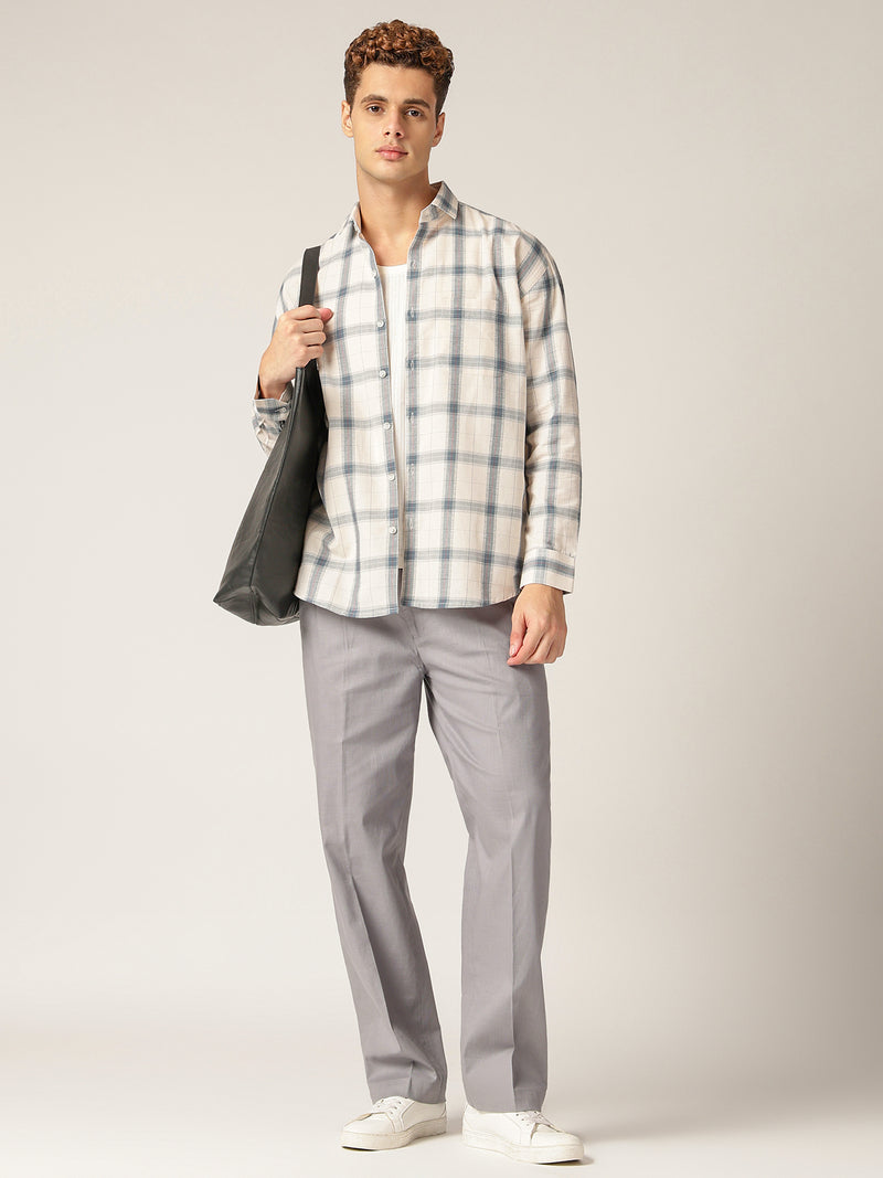 Steel: Textured Double Pleated Korean Baggy Fit Trouser