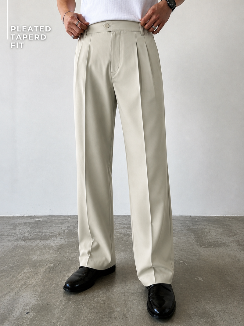 Korean Double Pleated Baggy Trouser