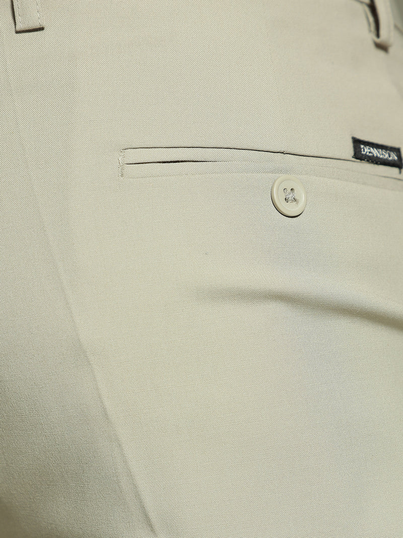 Ash Grey: Pleated Tapered Fit Casual Trouser