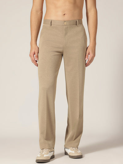 Beige: Korean Baggy Fit Casual Trouser