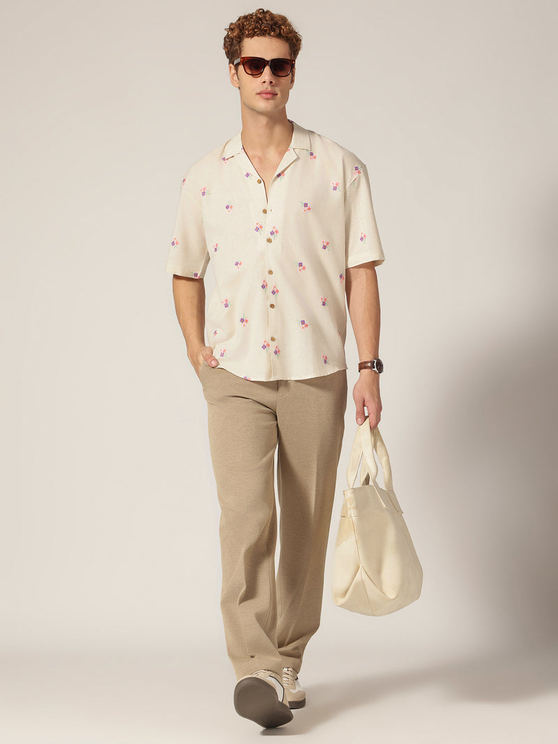 Beige: Korean Baggy Fit Casual Trouser