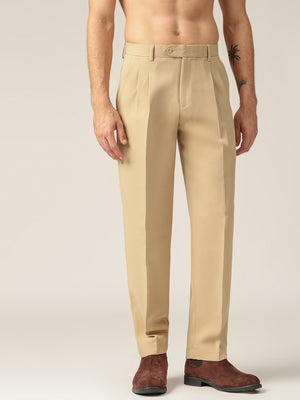Beige: Korean Baggy Fit Casual Trouser