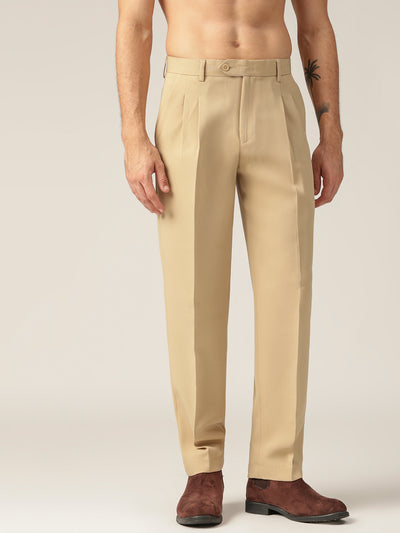 Beige: Korean Baggy Fit Casual Trouser