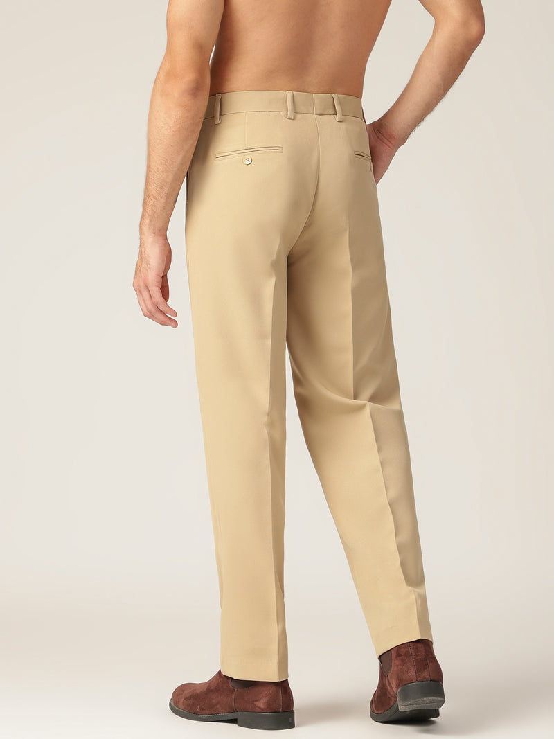 Beige: Korean Baggy Fit Casual Trouser