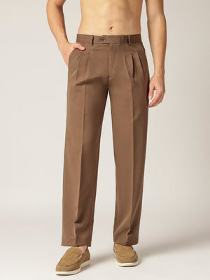 Brown: Korean Baggy Fit Casual Trouser