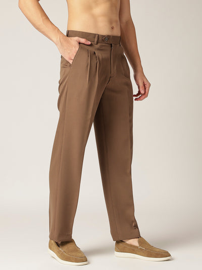 Brown: Korean Baggy Fit Casual Trouser