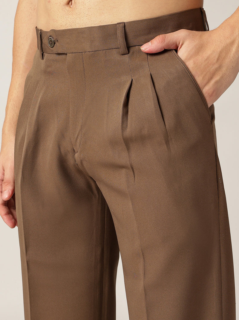 Brown: Korean Baggy Fit Casual Trouser
