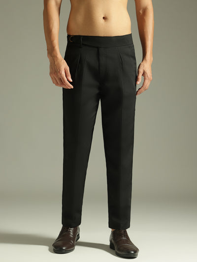 Black: Adjustable Fastening Neopolitan Trouser