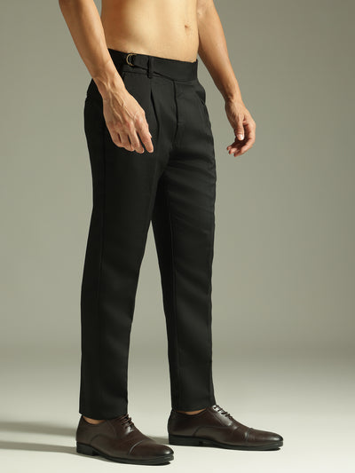Black: Adjustable Fastening Neopolitan Trouser