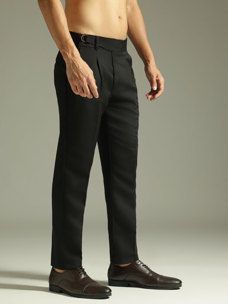 Black: Adjustable Fastening Neopolitan Trouser