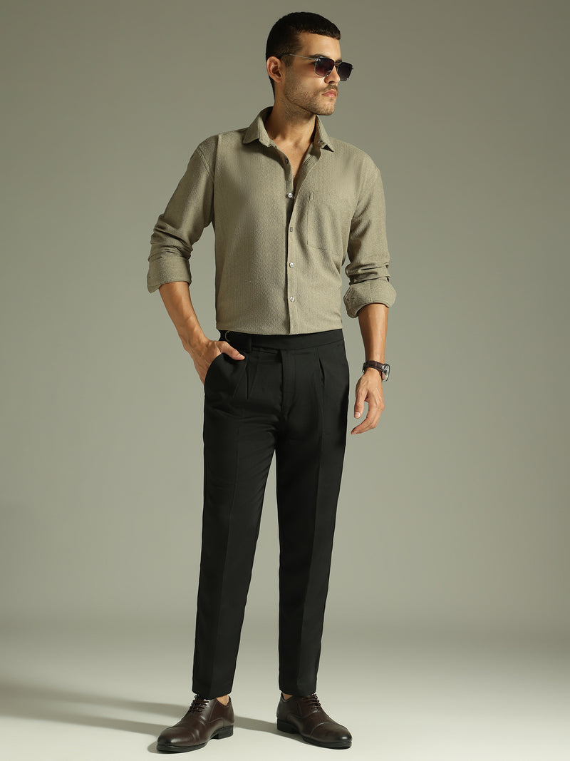 Black: Adjustable Fastening Neopolitan Trouser