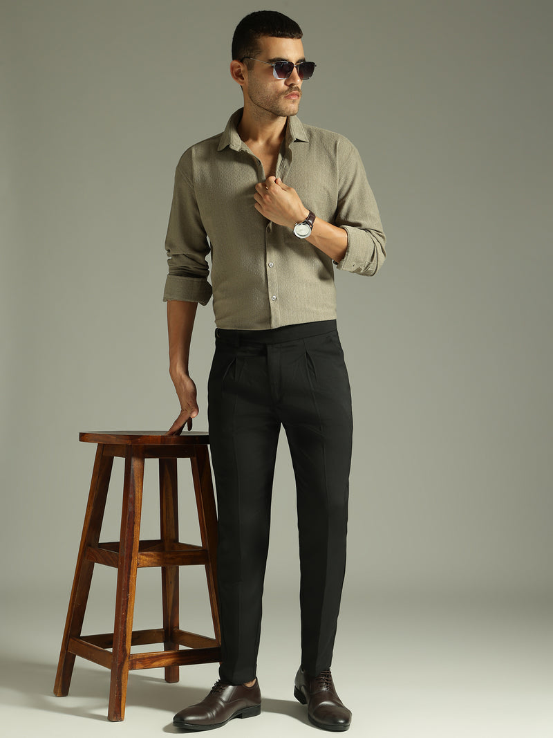 Black: Adjustable Fastening Neopolitan Trouser