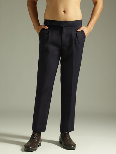 Navy Blue: Adjustable Fastening Neopolitan Trouser