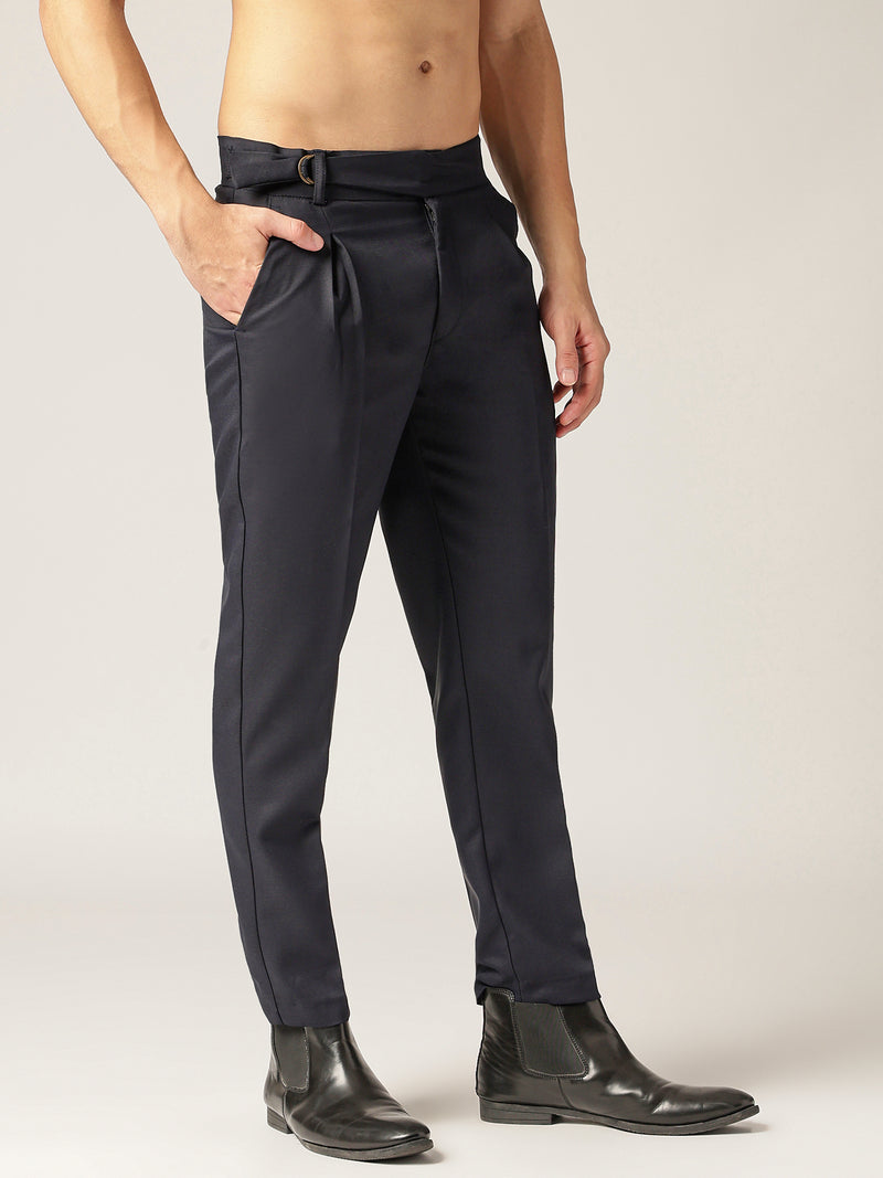 Navy Blue: Adjustable Fastening Neopolitan Trouser