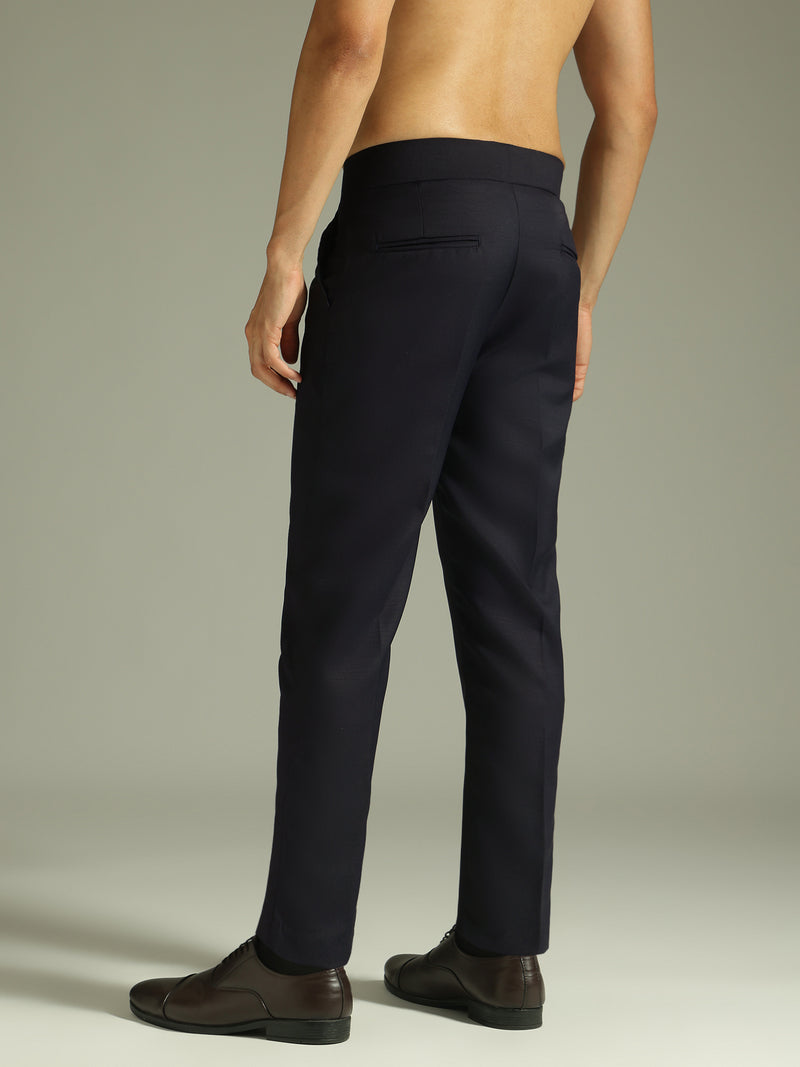 Navy Blue: Adjustable Fastening Neopolitan Trouser