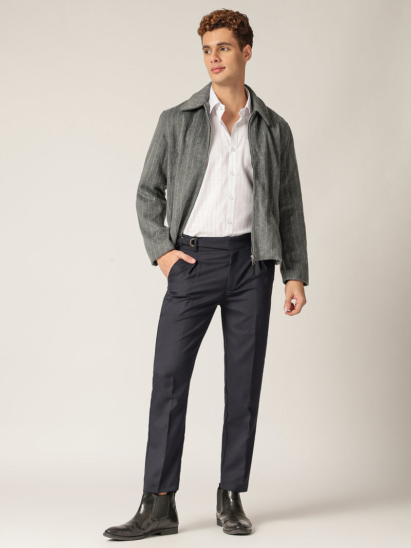 Navy Blue: Adjustable Fastening Neopolitan Trouser