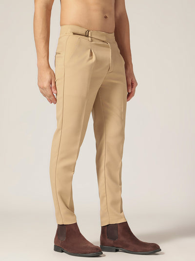Beige: Adjustable Fastening Neopolitan Trouser