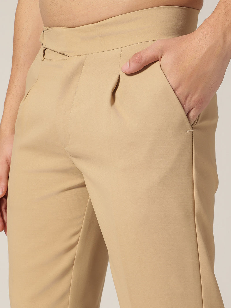 Beige: Adjustable Fastening Neopolitan Trouser