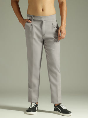 Light Grey: Adjustable Fastening Neopolitan Trouser
