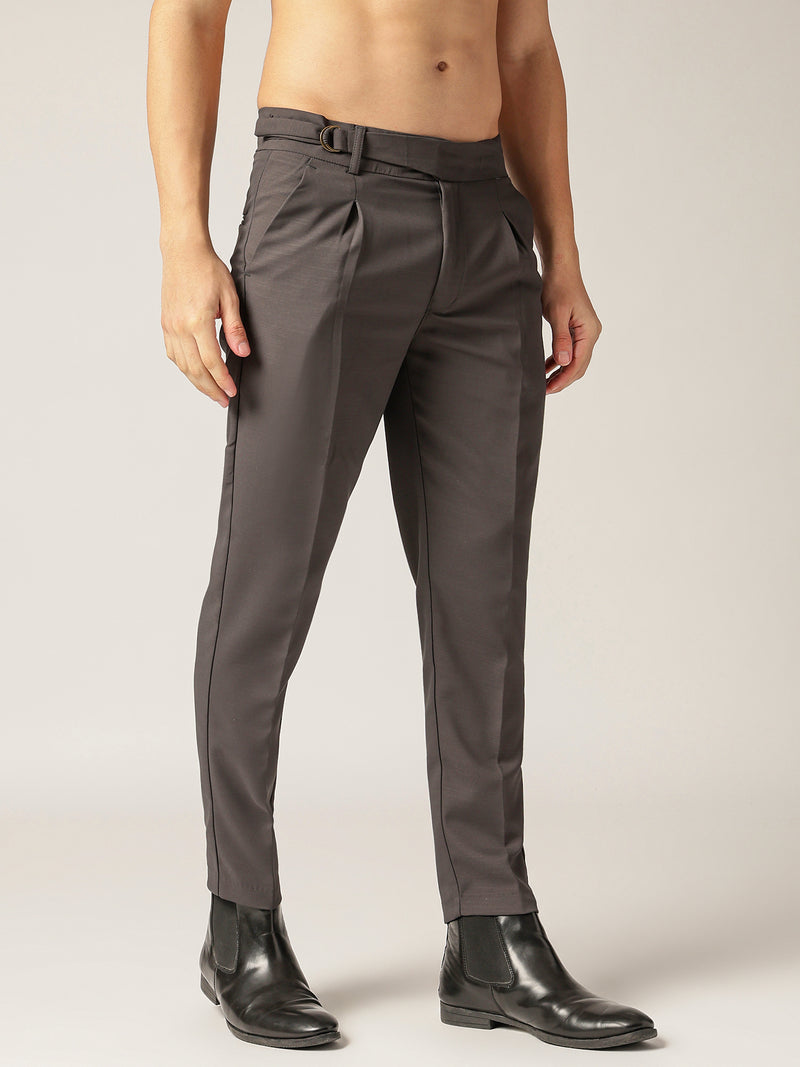 Dark Grey: Adjustable Fastening Neopolitan Trouser