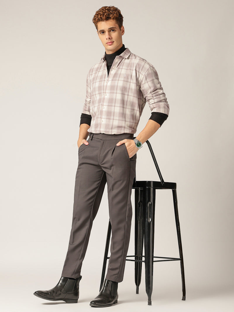 Dark Grey: Adjustable Fastening Neopolitan Trouser
