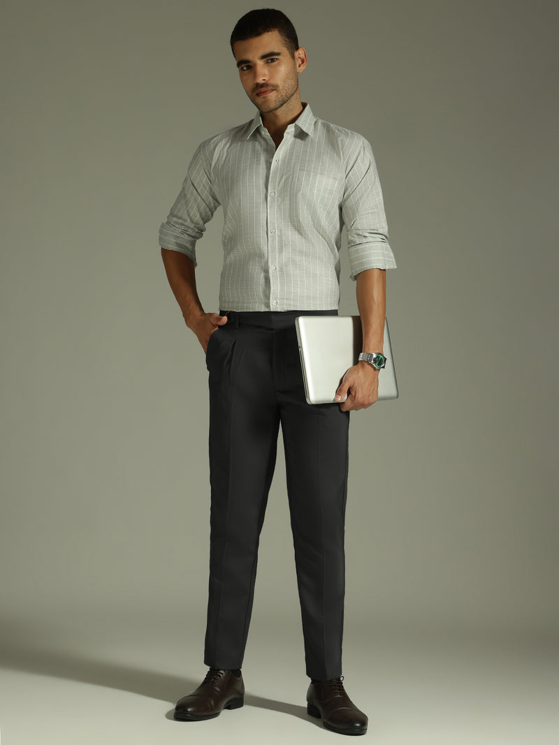 Dark Grey: Adjustable Fastening Neopolitan Trouser