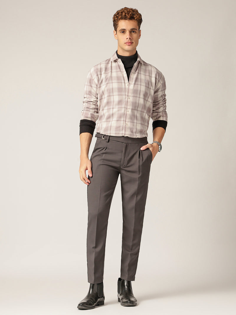 Dark Grey: Adjustable Fastening Neopolitan Trouser