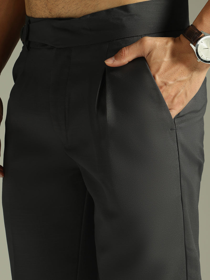 Dark Grey: Adjustable Fastening Neopolitan Trouser