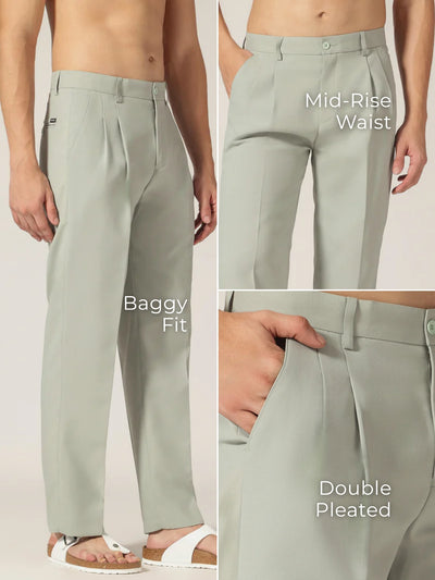 Korean Double Pleated Baggy Trouser