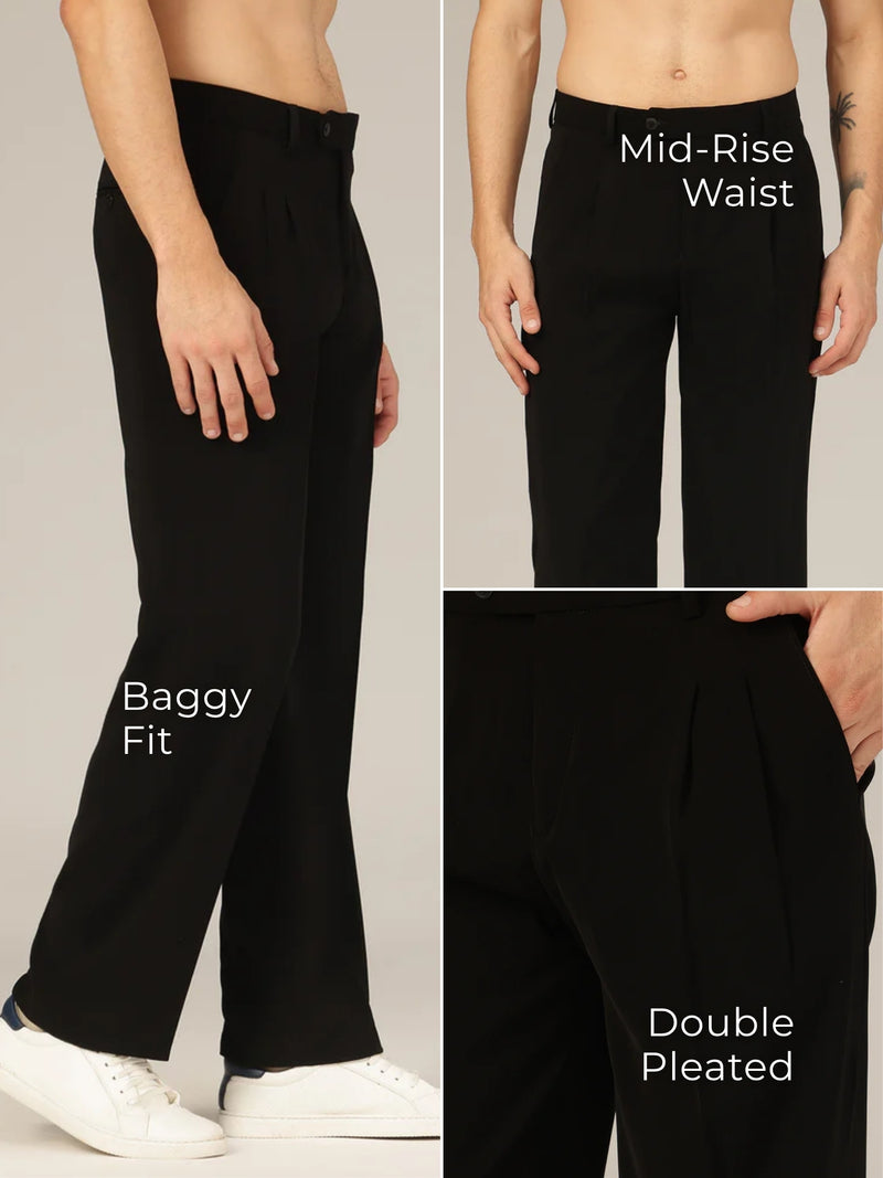 Korean Double Pleated Baggy Trouser
