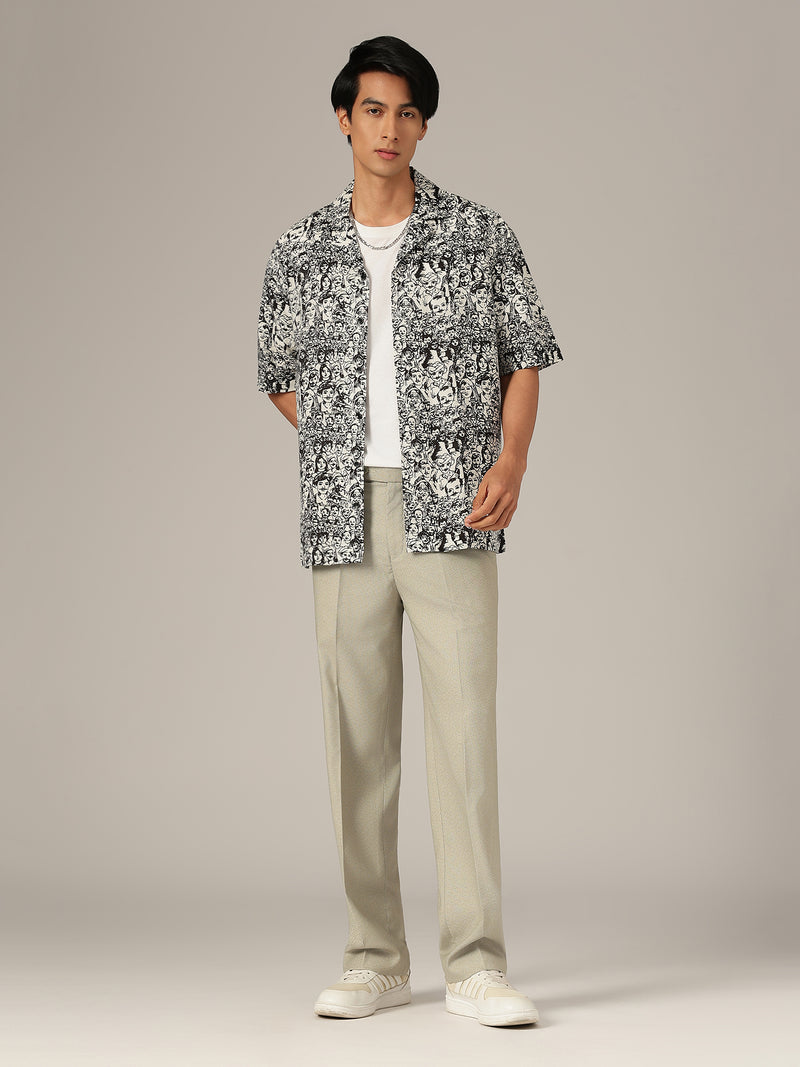 Light Grey: Korean Baggy Fit Casual Trouser