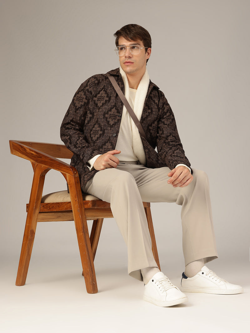 Grey: Korean Baggy Fit Double Pleated Casual Trouser