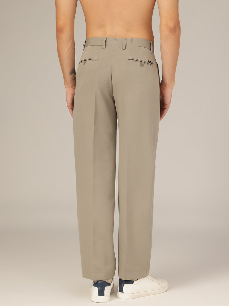 Grey: Korean Baggy Fit inverted Pleated Casual Trouser