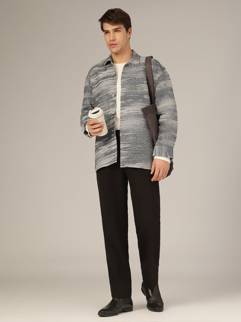 Black: Korean Baggy Fit inverted Pleated Casual Trouser