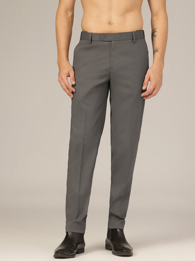 Dark Grey: Flexi Waist Relaxed Fit Casual Trouser