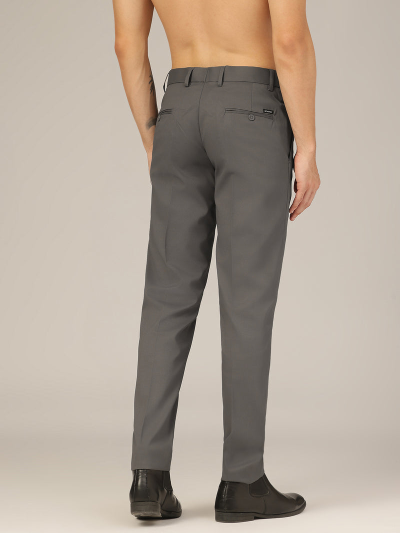 Dark Grey: Flexi Waist Relaxed Fit Casual Trouser