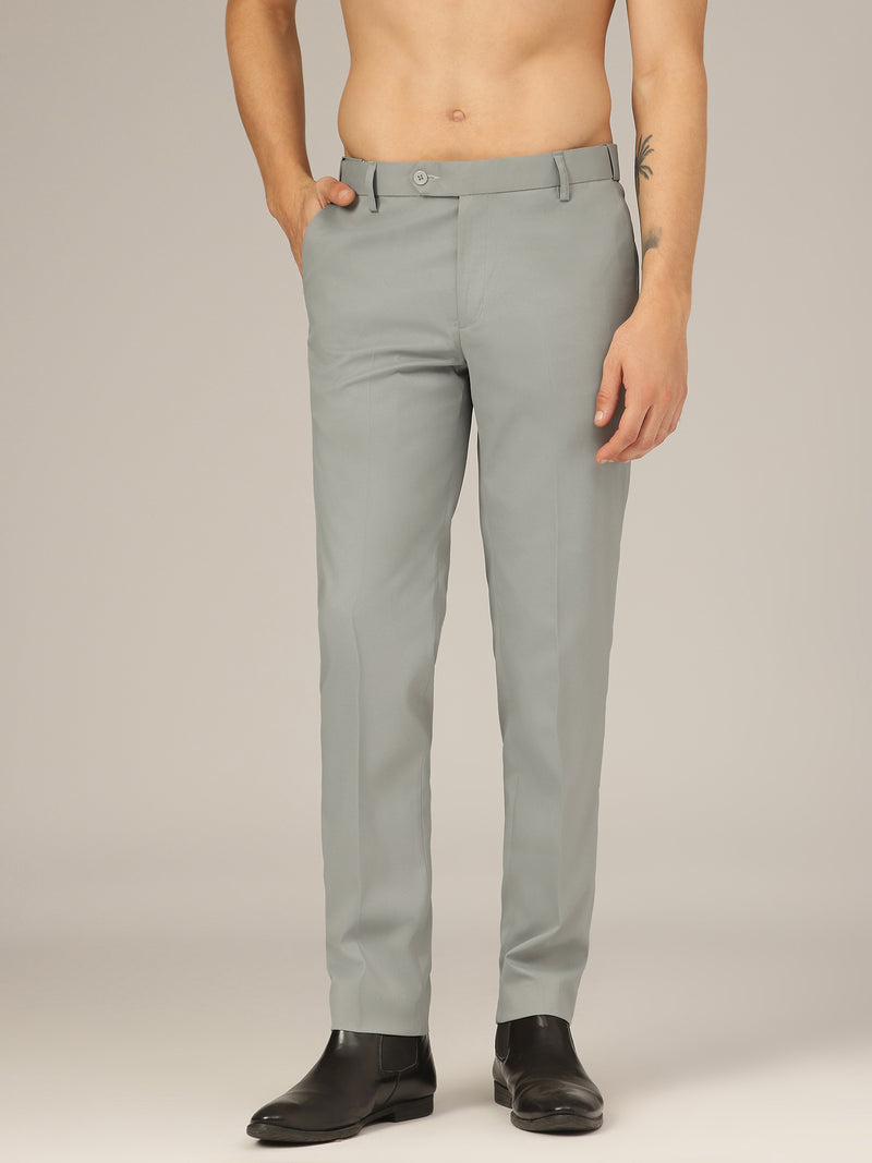 Light Teal: Flexi Waist Relaxed Fit Casual Trouser