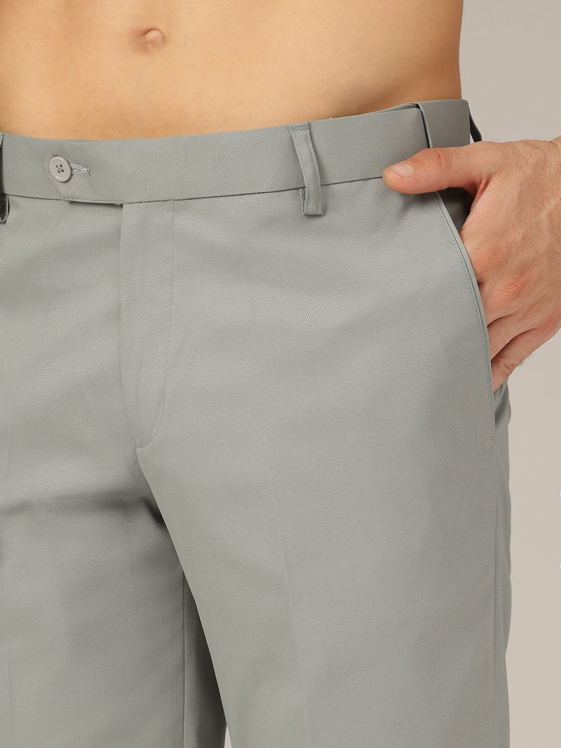 Light Teal: Flexi Waist Relaxed Fit Casual Trouser